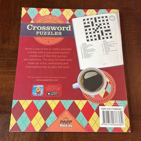 Large Print Crossword Puzzles Adult Activity Book New - Picture 5 of 6